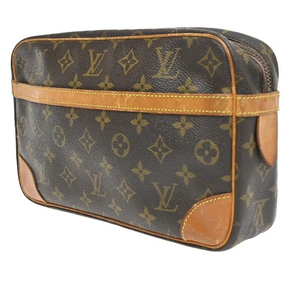 LOUIS VUITTON Compiegne 28 Clutch Bag Monogram Leather Brown GHW M51845 67FC090 - Picture 2 of 16